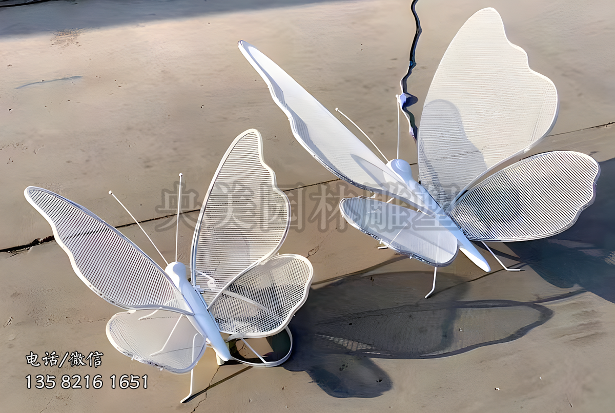 不銹鋼編織網格蝴蝶雕塑