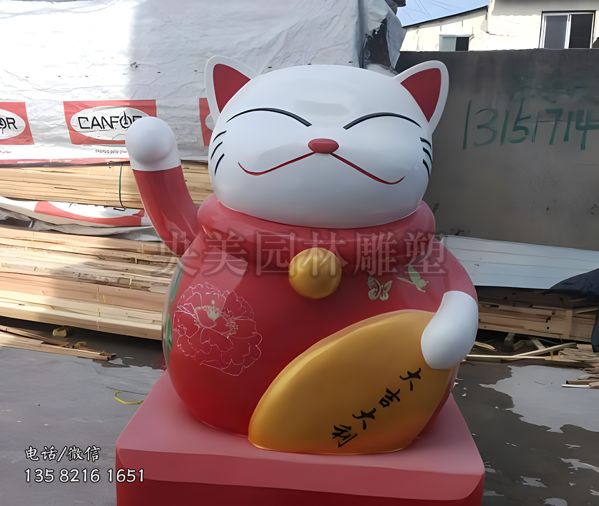 商場門店擺放招財(cái)卡通貓雕塑