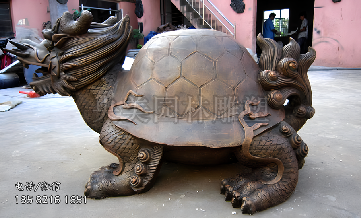 純銅鑄造仿古龍龜雕塑