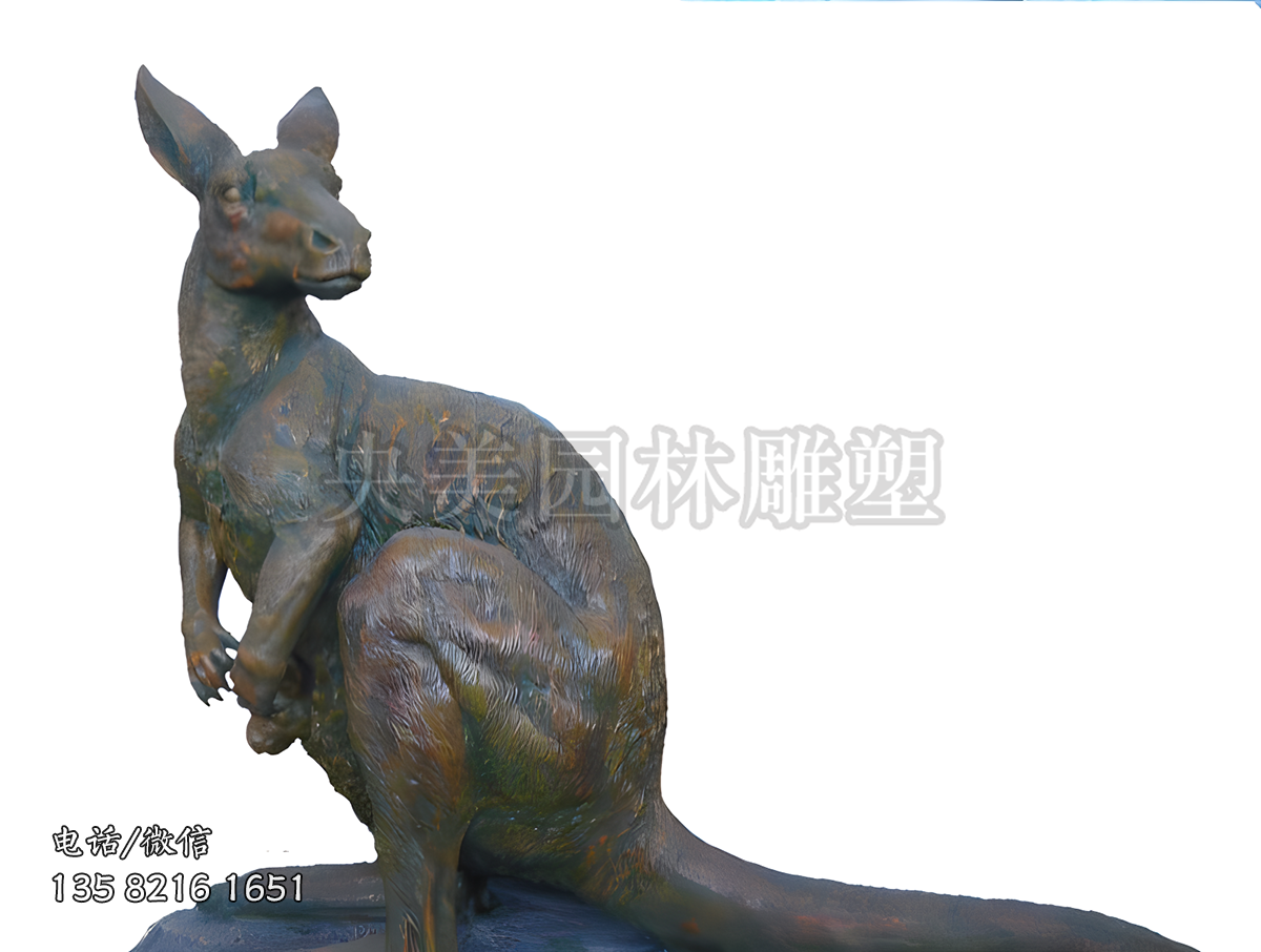 回頭袋鼠鑄銅雕塑