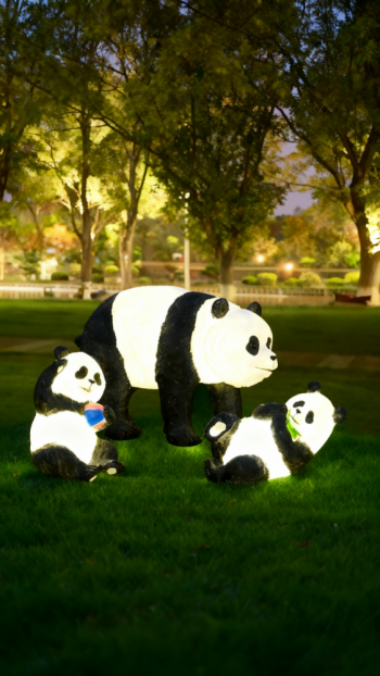 玻璃鋼發(fā)光熊貓雕塑 (8)