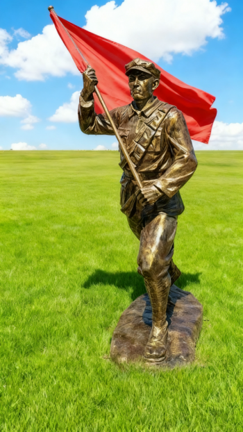 玻璃鋼仿銅紅軍雕塑 (1)