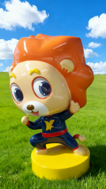 玻璃鋼卡通獅子雕塑 (1)