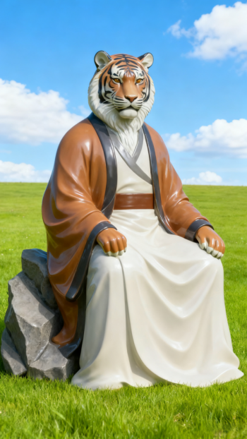 獸首人身十二生肖動物雕塑 (9)