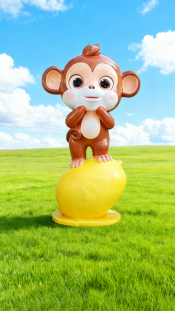 水果底座生肖動物雕塑 (12)