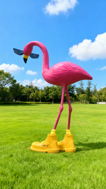 玻璃鋼火烈鳥卡通造型雕塑 (10)