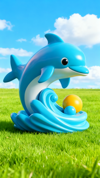 玻璃鋼卡通海豚雕塑 (14)