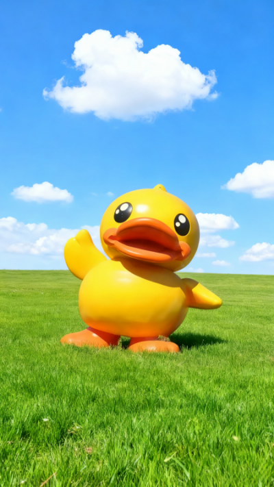 玻璃鋼小黃鴨雕塑 (4)