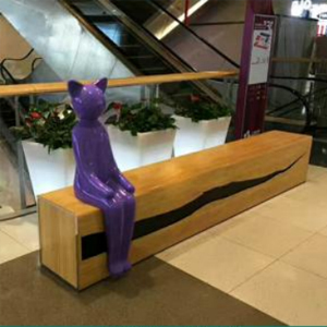 小貓長凳子坐凳 玻璃鋼商場美陳