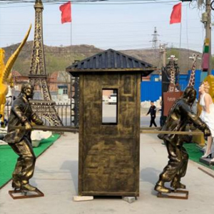 抬花轎雕塑 人物玻璃鋼材質 花轎鐵藝材質