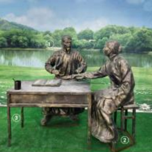 中醫問診 玻璃鋼仿銅