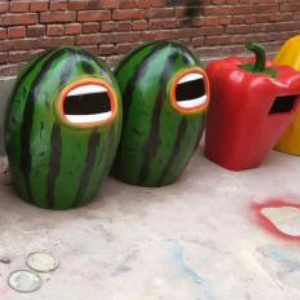 果蔬垃圾桶玻璃鋼創意