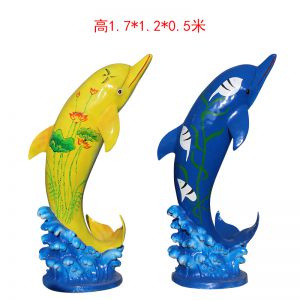 彩繪海豚玻璃鋼