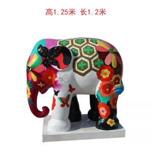 彩繪象玻璃鋼抽象動物