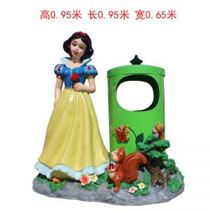 玻璃鋼白雪公主垃圾桶