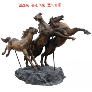 三匹奔跑的馬玻璃鋼
