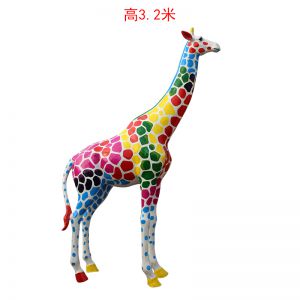 七色彩繪款長頸鹿（直頭）