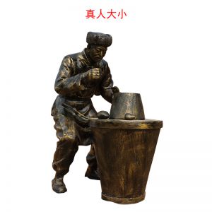 烤紅薯人物玻璃鋼仿銅