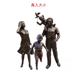 一家四口人物玻璃鋼