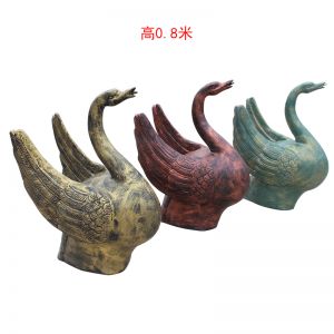 噴水天鵝玻璃鋼做舊